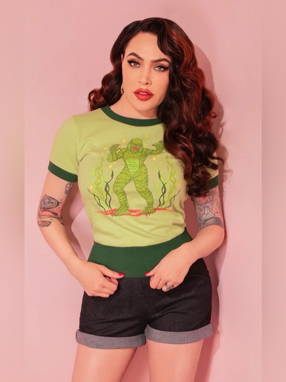 CREATURE FROM THE BLACK LAGOON KNIT TOP (UNISEX) S/M VIXEN BY MICHELINE PITT